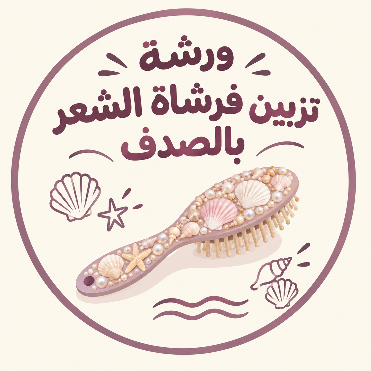 تزيين فرشاة الشعر بالصدف
